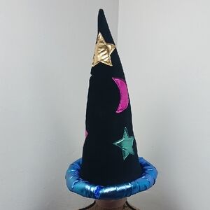 Colorful Wizard Hat with Stars & Moon Party Accesory Merlin Hat Cosplay Costume